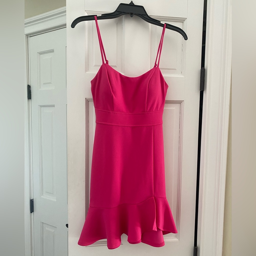 Hot pink ruffle dress juniors